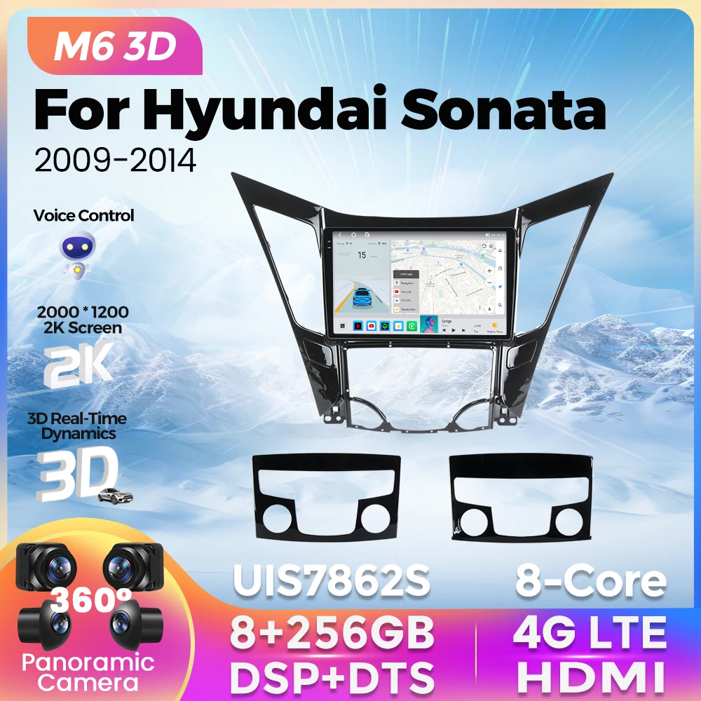 

Новый M6 3D UI 2K экран Android все в одном для Hyundai Sonata 2009-2014 автомобильный радиоприемник мультимедийный плеер для Carplay Android Авто DTS