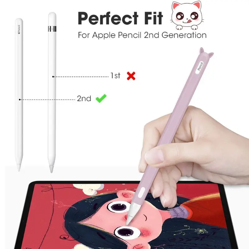 

Soft Silicone Case for iPad pro Pencil 2nd Protective Sleeve Holder Grip and Nib Cover Accessorie Kit