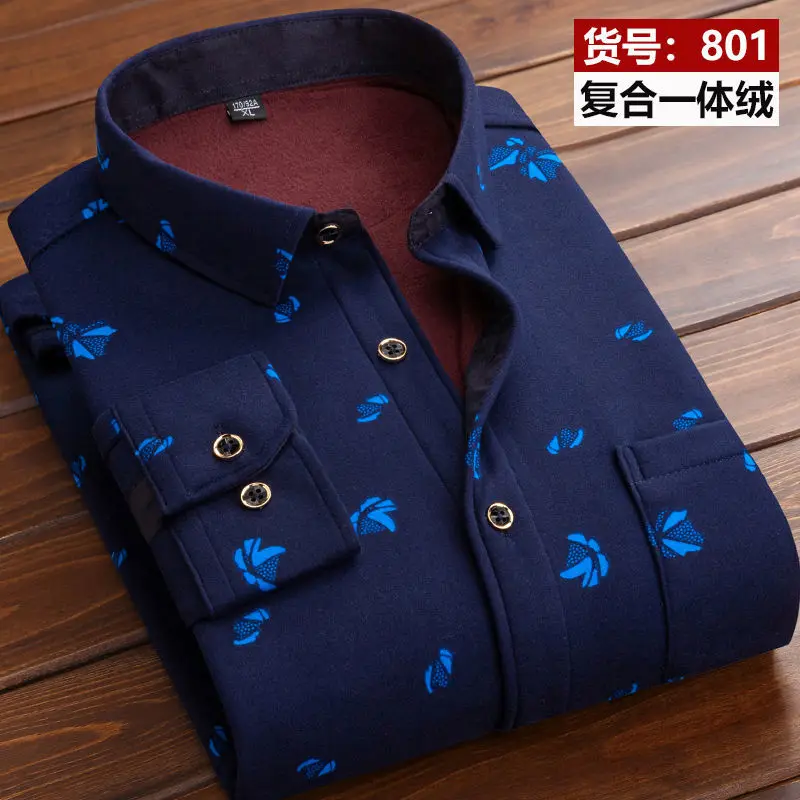 2022 winter Men's fashion smart casual striped long Sleeve Shirts,autumn men thicken Shirt Slim Fit Shirt Male full size M-4XL