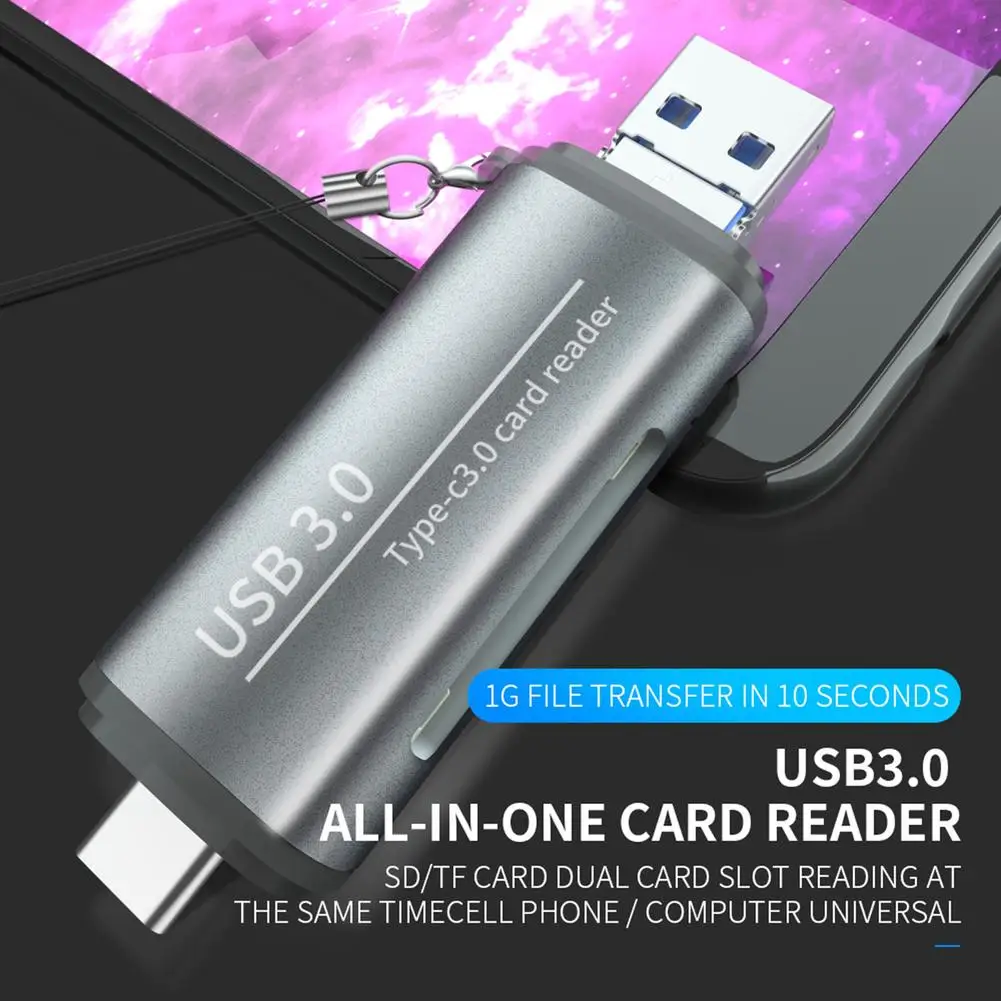 

Кардридер Usb 3.0 Type-c, многофункциональный смарт-кардридер с поддержкой Sd/td/u диска, аксессуары для ПК, ноутбуков