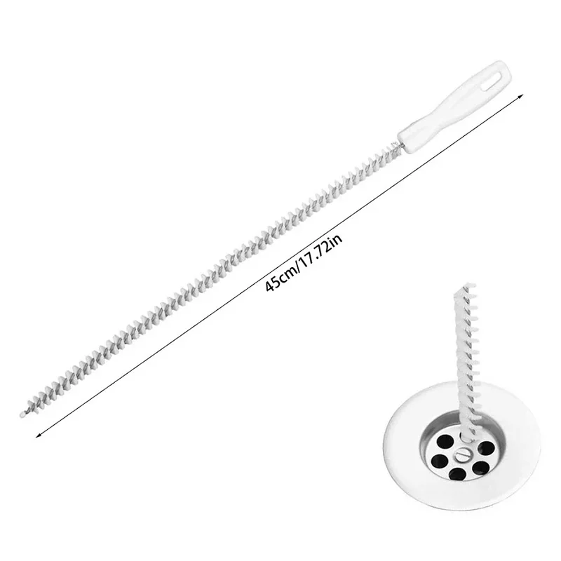 1Pcs Pipe Dredging Brush Bathroom Hair Cleaning 45cm Drain Cleaner Plug Hole Remover Tool Flexible Clog Sewer Sink |