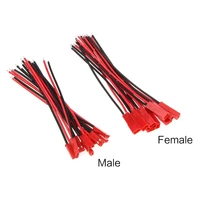 10 pairs 100mm 2 pin jst male female plug cable 22 awg wire for rc battery helicopter diy led lights decoration