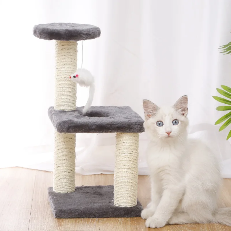 

Cat Toys Scratching Post Sisal Rope Cat Scratcher 3-Layers Cat Tree for Kitten Grind Claw Cat Climbing Frame Posts Pet Furniture