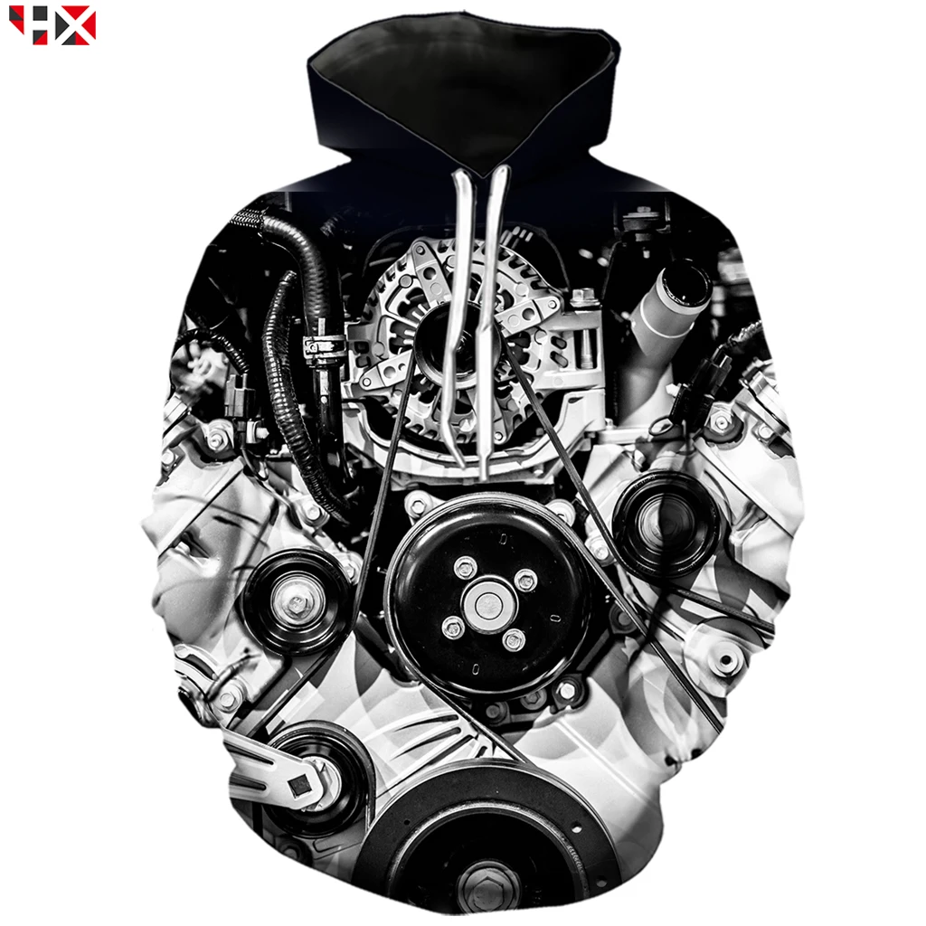

2021 New Car Engine Gear Men Women 3D Print Harajuku Sweatshirt Hoodies Autumn Casual Streetwear Tops HX986
