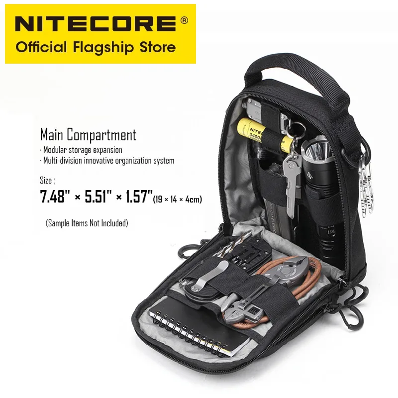 Фото NITECORE NUP10 NUP20 карманная сумка черная слинг-сумка 1000D нейлоновая сумка тактическая сумка через плечо система Molle поясные сумки для мужчин женщи... №5