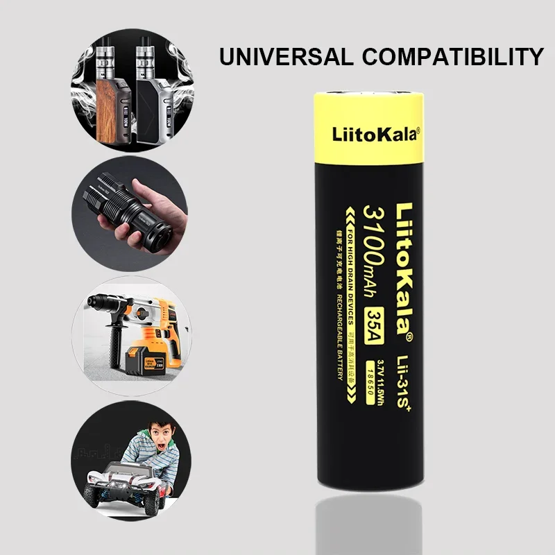 1-6 шт. аккумулятор LiitoKala Lii-31S 18650 3 7 в литий-ионный мА 35 А для смартфона высокого