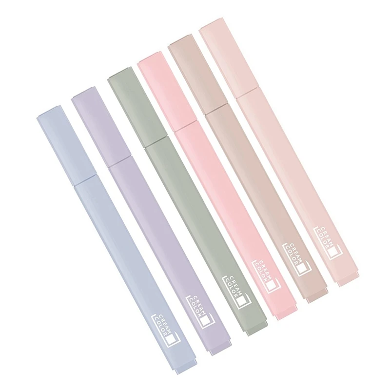 

6Pcs/Set Cute Highlighter Stationery Color Marker School Supplies Student Marker Textbook Highlighter