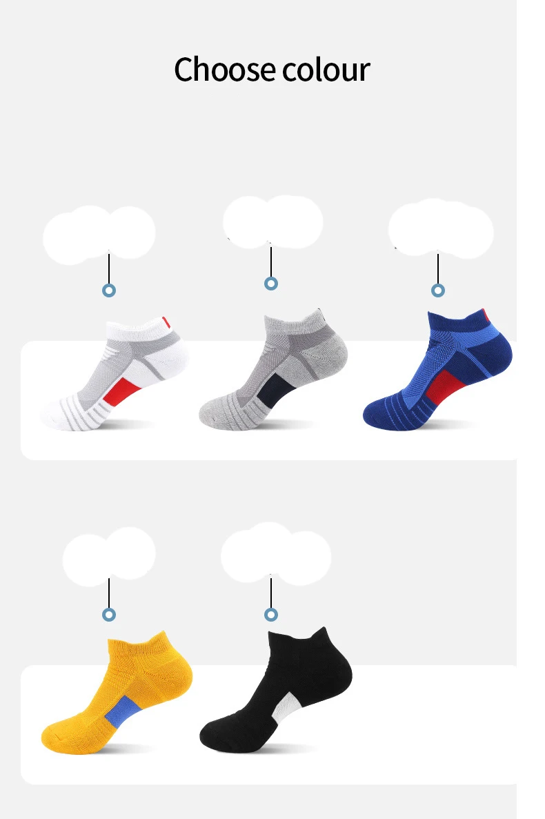 Sports Sock Terry Socks Men's Socks Mesh Breathable Boat Socks Professional Running Socks Low Top Shallow Spring Summer Men Sock