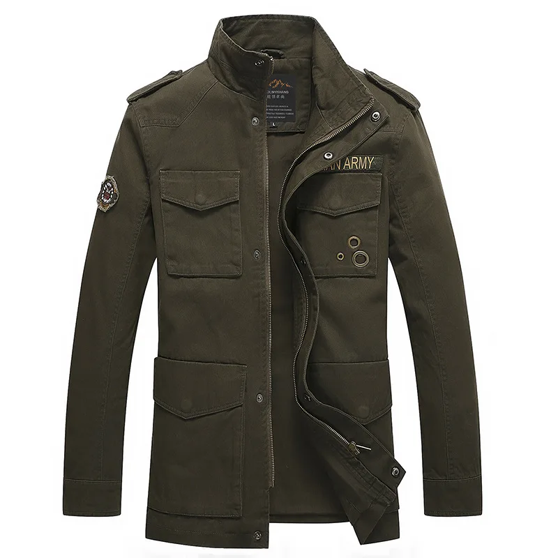 

European and American Washing Work Jacket Men's Autumn Casual Stand Collar Foreign Trade Jacket Men's Coat Jacket