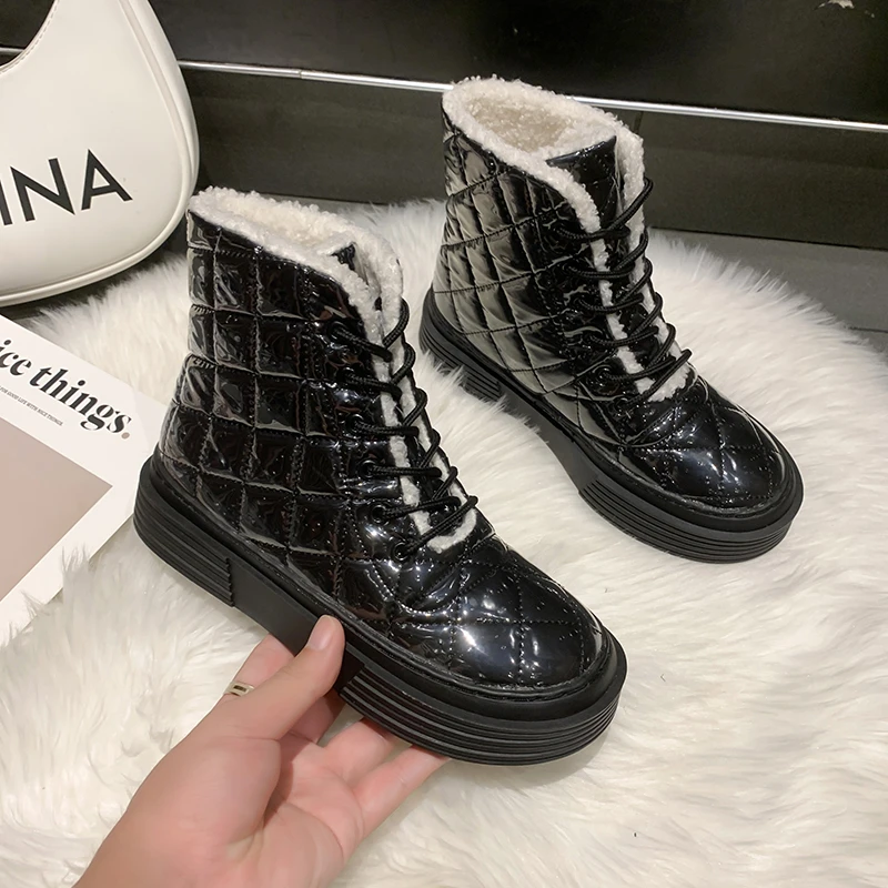 

2021Winter New Keep Warm Women's Boots Women Waterproof Fashion Snow Boots Female Plush Thick Student Cotton Boots Botines Mujer