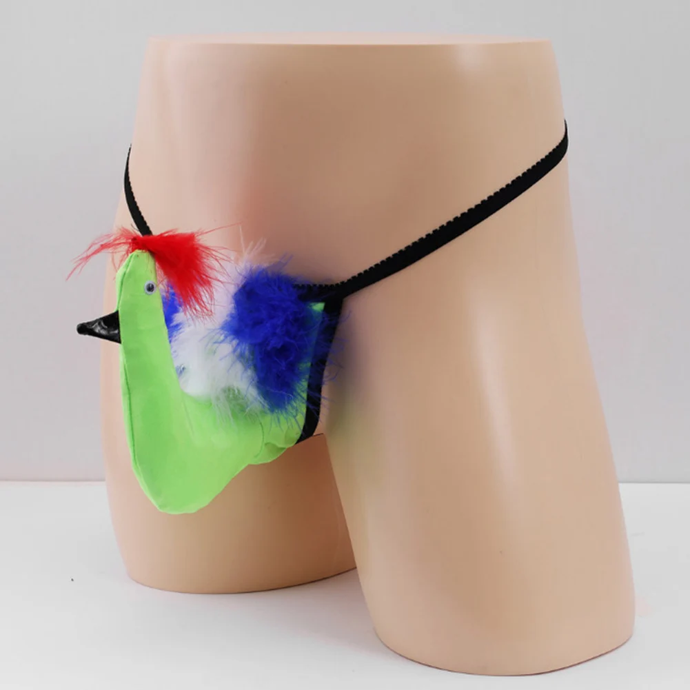 

Men Sexy Creative Cartoon Bird Breathable Thong Briefs Sensual G-String Underwear T-Back Underpants Male Bulge Pouch Panties
