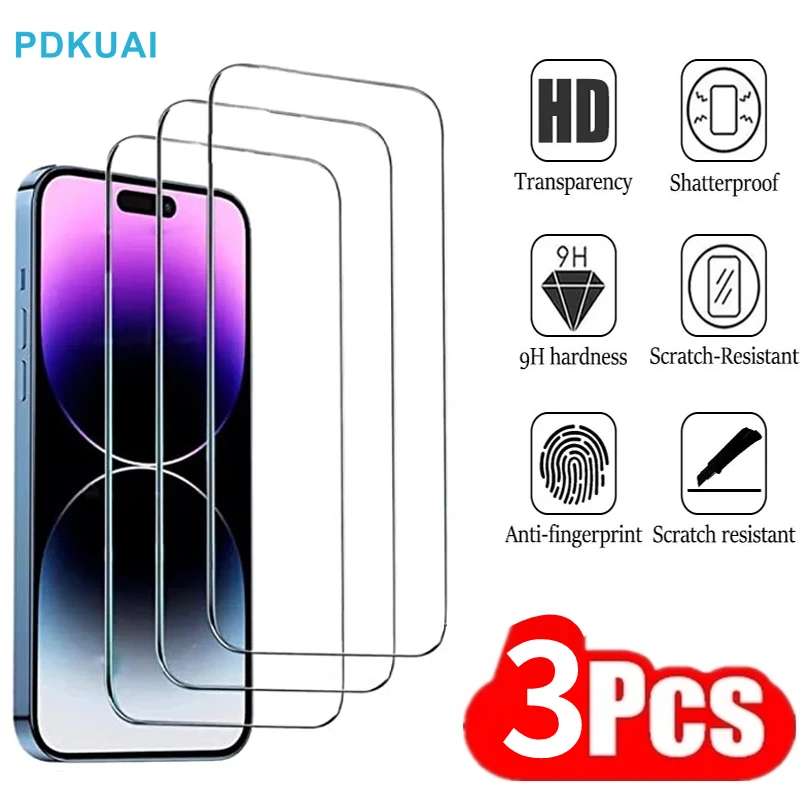 

1-3PCS Tempered Glass for iphone 14 12 13 11 pro max XS XR Screen Protector for iPhone 11 12 13 mini SE 14 7 8 6 6s plus glass