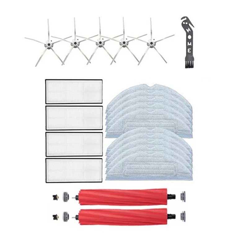 

22Pcs Vacuum Cleaner Spare Parts Side Brush Main Brush Hepa Filter Mop Cloth For Xiaomi Roborock S7 T7S T7S PLUS