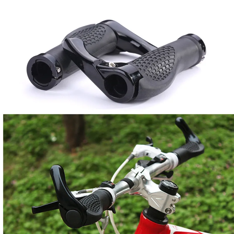 

Cycling Handle Grip Bar End Durable Anti-slip Rubber Aluminum Alloy MTB Mountain Road Bike Bicycle lock-on Handlebar Cover