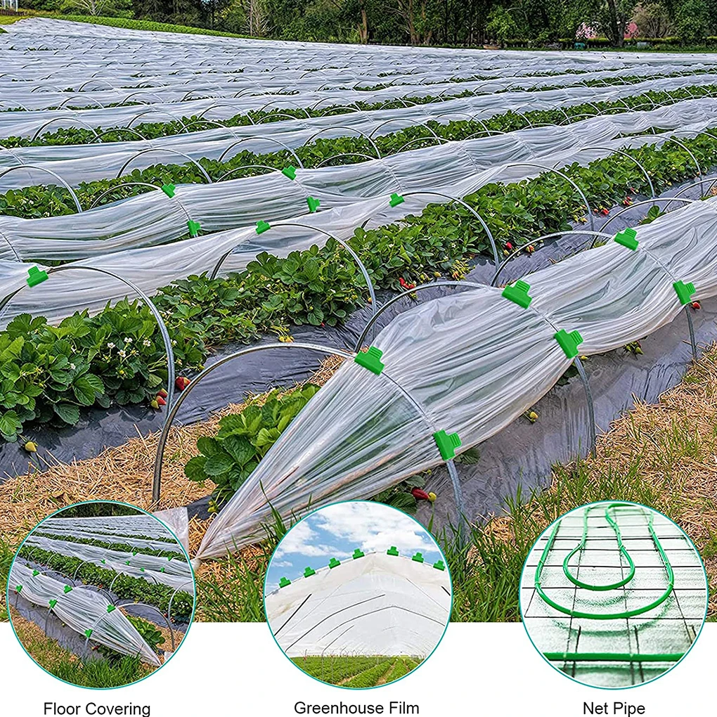 

24 Pieces Greenhouse Clamps Row Cover Film Hoop Clips Garden Stakes Shed Support Rod Clamp Kit Outdoor Gardening