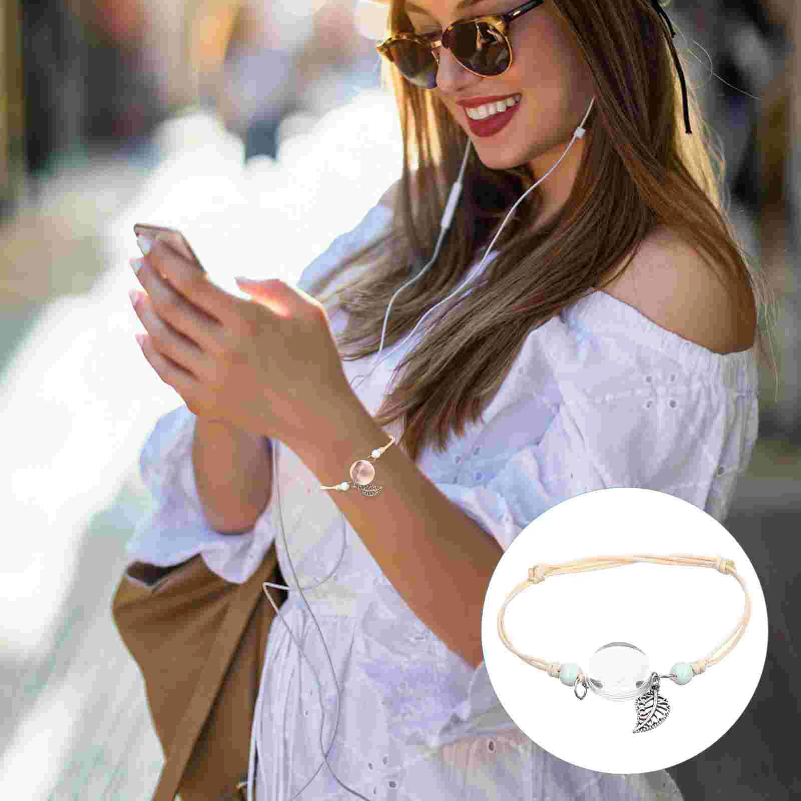 Браслет одуванчика сушеный цветок для девочек браслеты женские с растениями