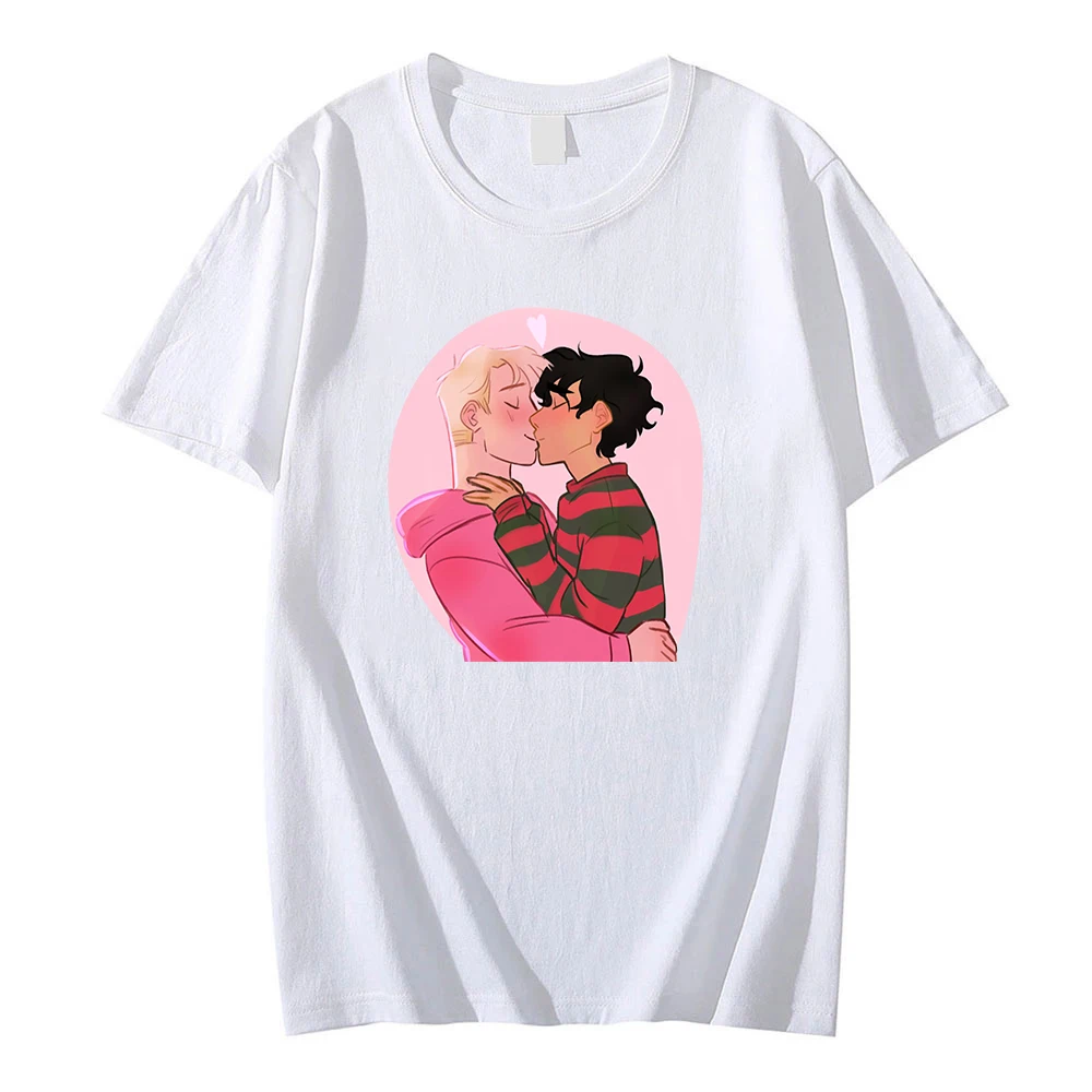 

Kawaii Nick And Charlie Heartstopper T-Shirts Cute Anime Graphic Blouse Romance TV Show Clothes Funny Cotton Women Men Tee Shirt