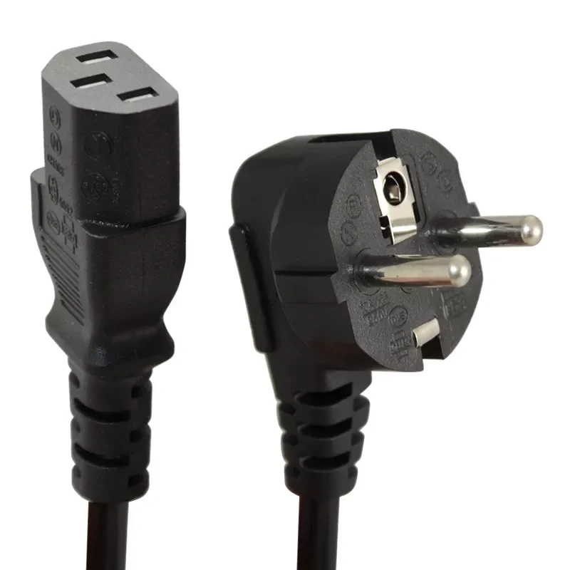 

1.5m 5ft C13 IEC Kettle To European 2 Pin Round AC EU Plug Power Cable Lead Cord PC