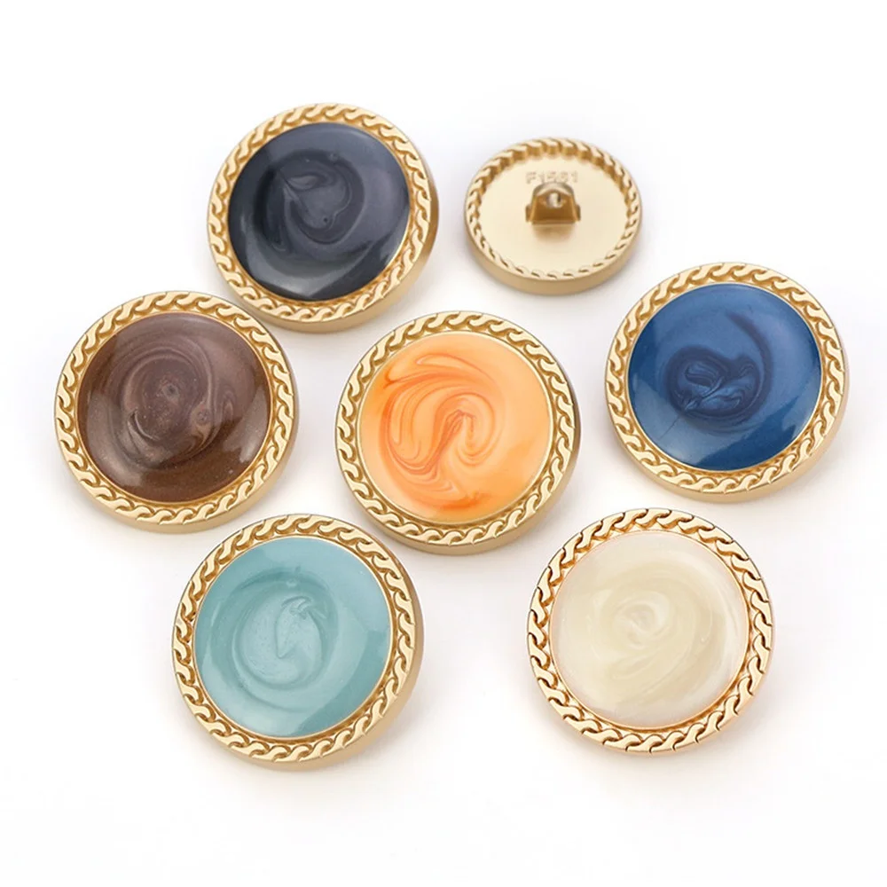 

10pcs Hand Metal Point Oil Buttons for Clothing DIY Needlework Sewing Accessories Decorative Craft Alloy Shank Buttons