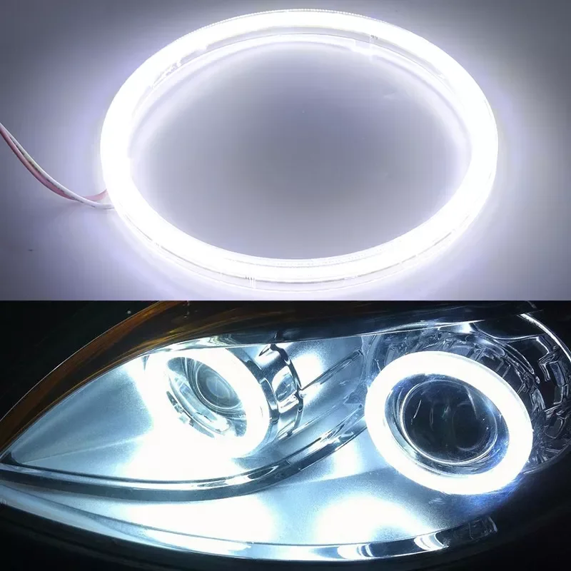 

Car COB Angel Eye LED White Light Universal Car Motorcycle Headlight Circle Ring Aperture Lamp 60/70/80/90/100/110/120mm