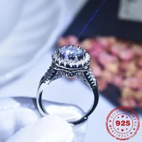 s925 sterling silver color jewelry 1 carat full diamond eight heart eight arrow ring for women fine anillos bizuteria gemstone