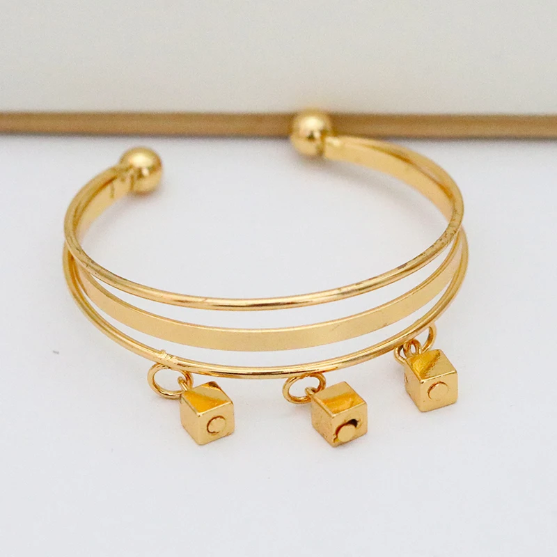 Модный золотистый милый детский браслет для мальчиков и девочек кольцо подарок