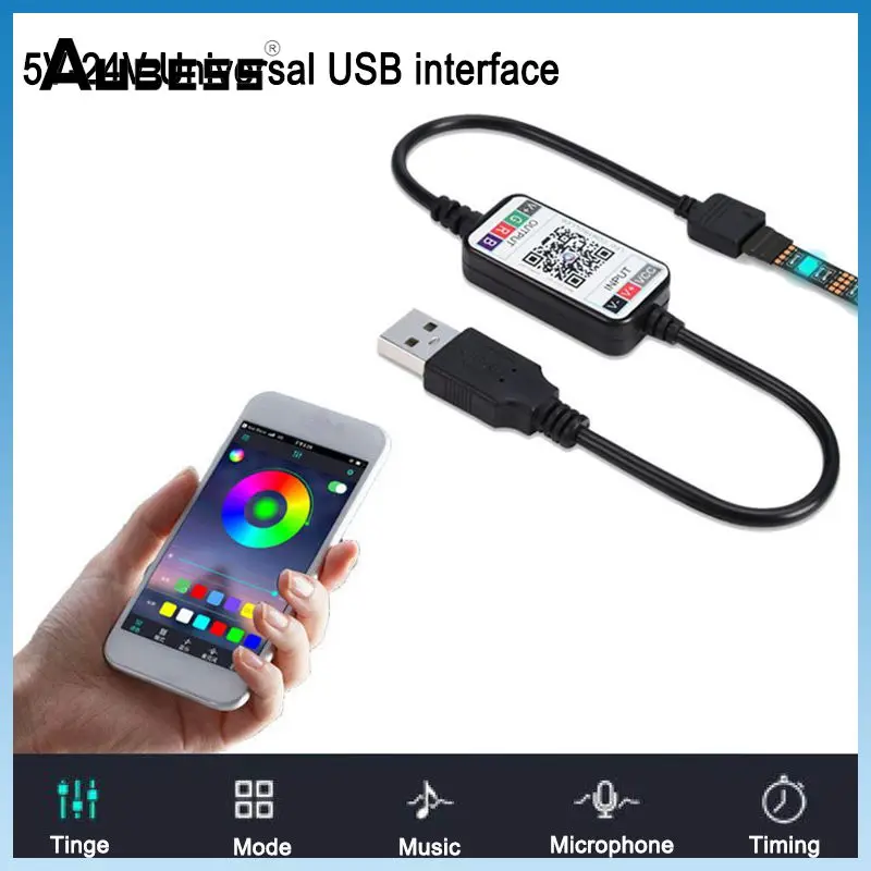 

Usb-кабель, Bluetooth 4,0, диммер, Светодиодная лента, стандарт управления смартфоном, Rgb, 5-24 В, регулятор яркости, миниатюрная беспроводная