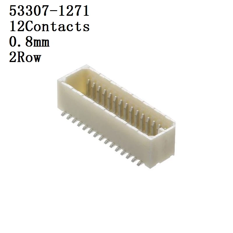 

MOLEX-Conector 53307-1271,1671,2071,3071 Connector, Header, 12 Contacts, 0.8 mm, 2 Row, Plug 10 unids/lote