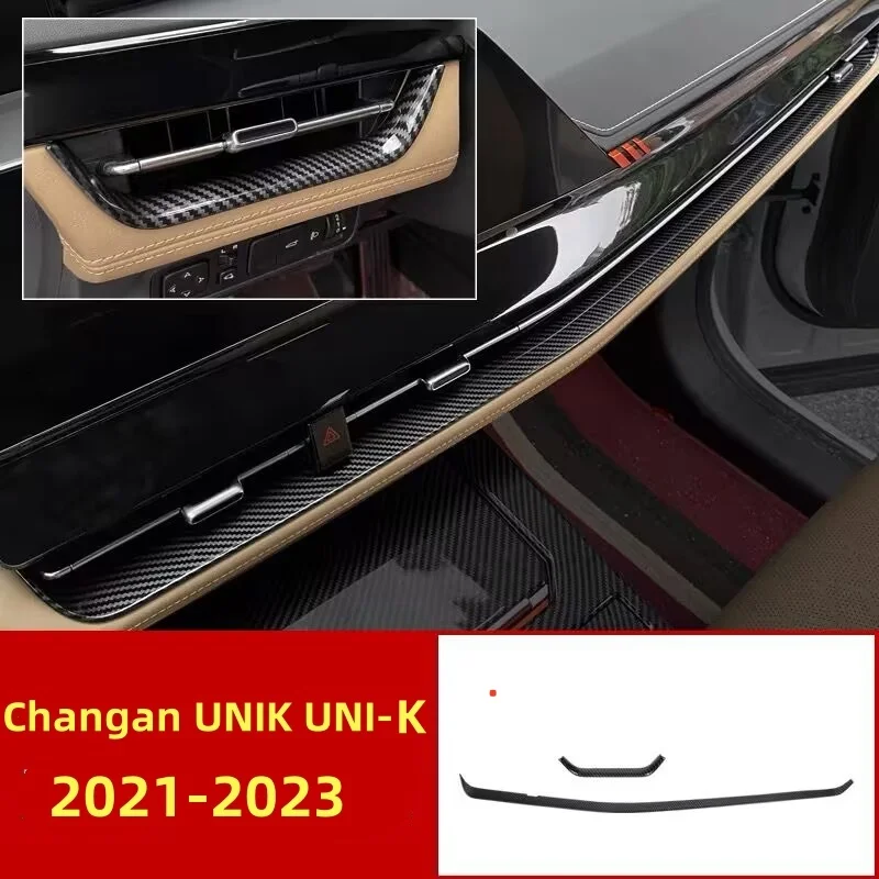 

Для Changan UNIK UNI-K 2021-2023 карбоновая передняя приборная панель автомобиля, вентиляционные отверстия для кондиционера, розетка, накладка, аксессуары для стайлинга