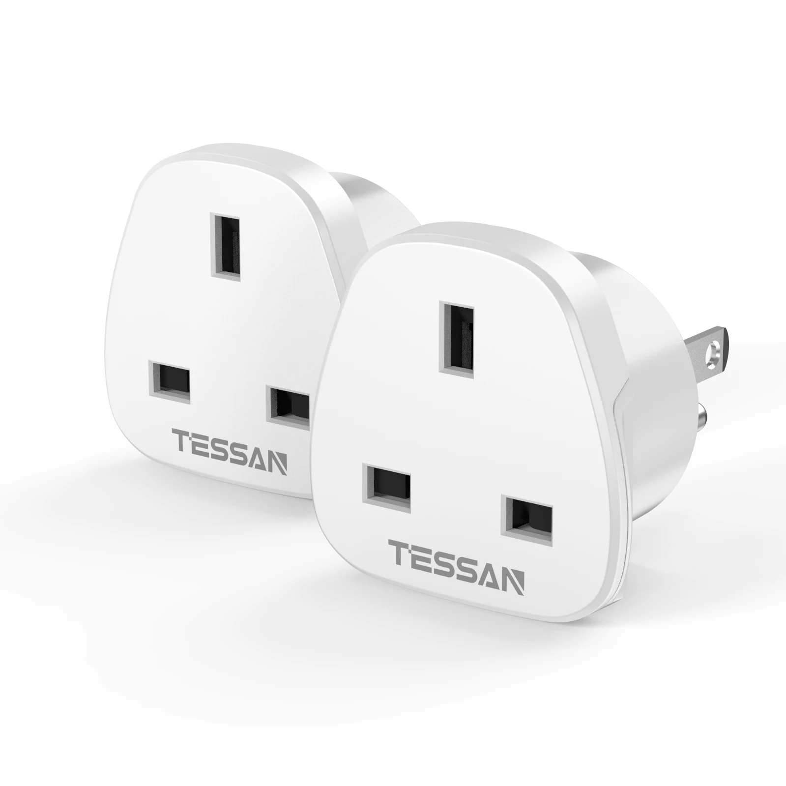 

TESSAN 2 PCS UK to US Travel Adapter Overload Protection, Wall USB Adapter for Home, Office, Travel