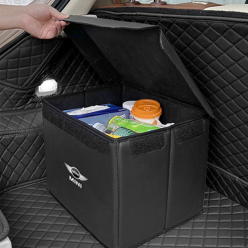 

1pcs Car Leather Trunk Organizer Bag Foldable Storage Box For MINI Cooper R56 R50 R53 R55 F54 F56 R57 R58 R60 R61 F60 Countryman