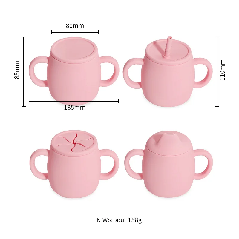 Baby Items Cups Drinking Safe Cup With double handles With Straw Kids Food Grade Tazas For Toddler 2023 Fruit Color Baby-Led enlarge