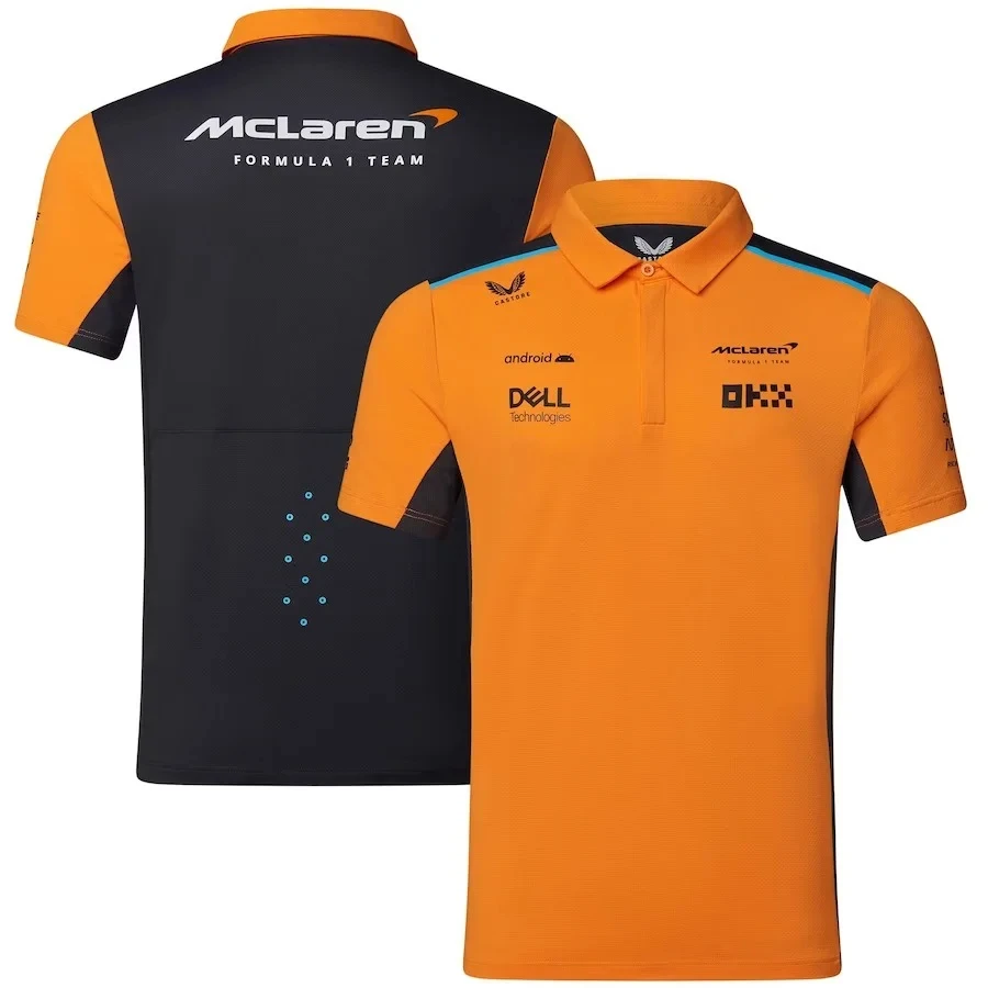 

2023 Summer Track Racing McLaren Team Men's Polo Shirt High Quality Outdoor Sports Breathable Quick-drying Men's Racing Suit Top