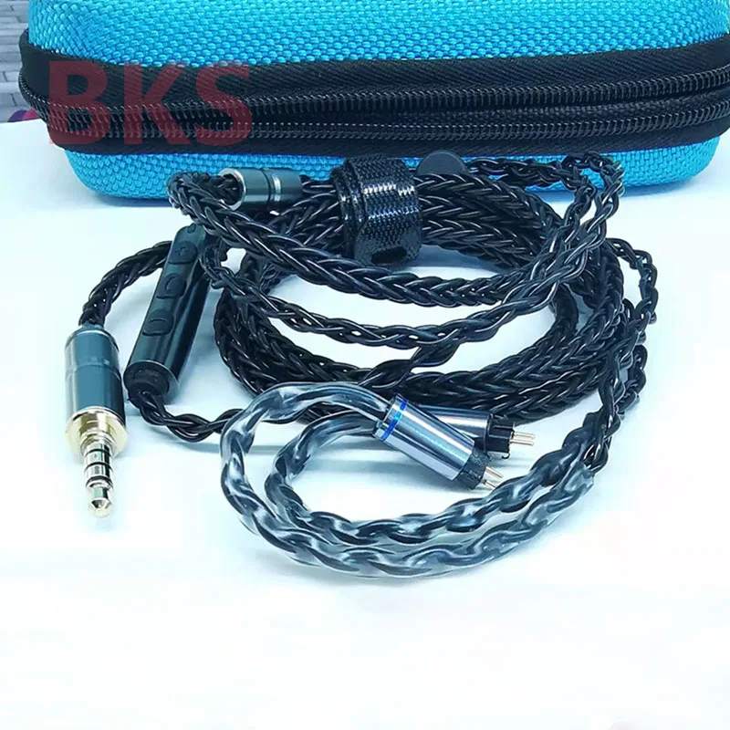 

MMCX 3.5mm Earphone Microphone 8-Strands HeadPhone Upgraded Cable with Mic OCC with 5N Purity Silver