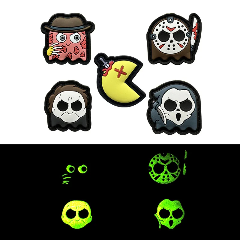 3D Мягкие нашивки из ПВХ серии Eat Bean мини-мультяшный скелет халат воин рюкзак