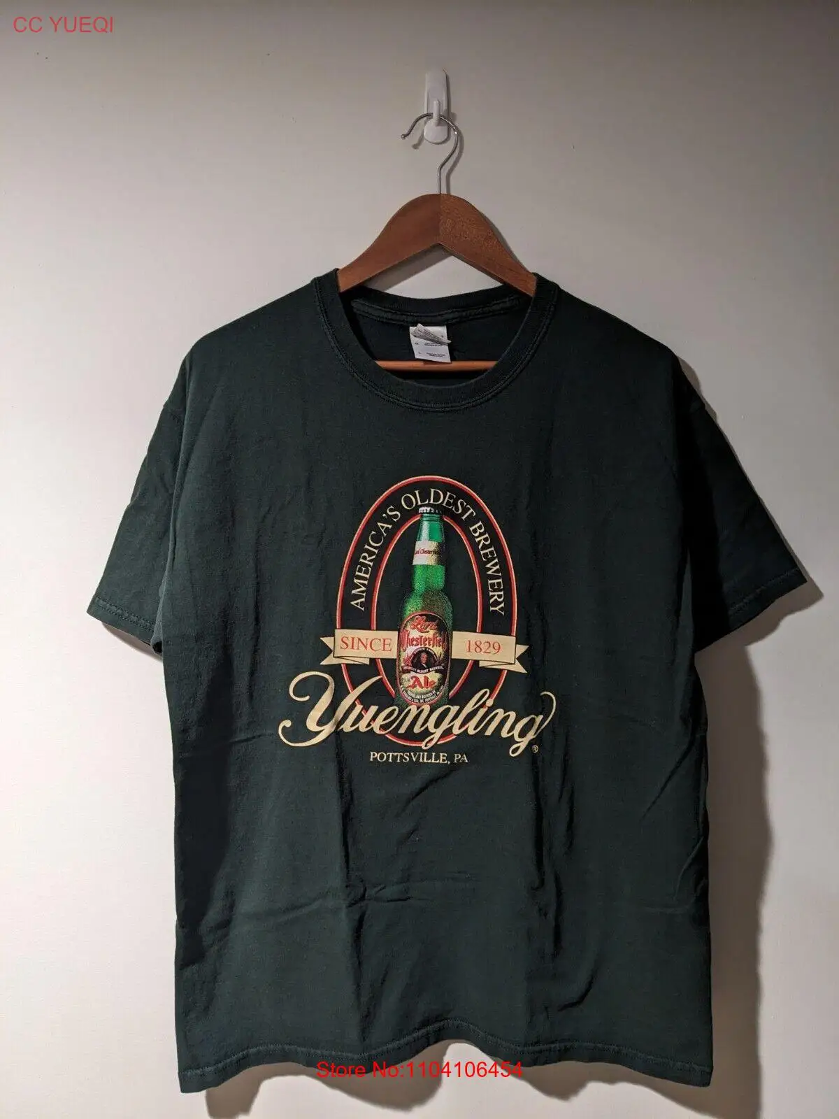 Винтажная большая зеленая футболка Y2K Yuengling American's Oldest Brewery Beer Alcohol