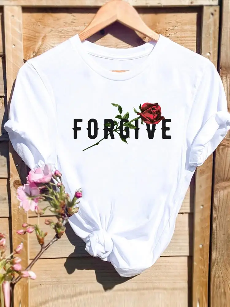 Футболка женская с коротким рукавом милый тренд принтом пчелы и цветов