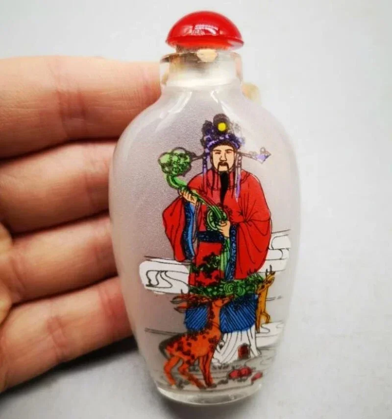 Китайская архаизация Цветная глазурь Фу Лу Шоу Кай Бутылки для табака ремесла