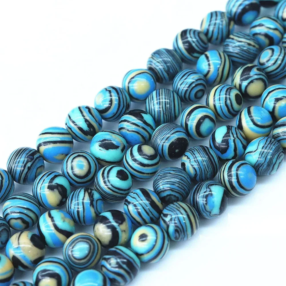 

Women DIY Beads for Jewelry Making Synthetic Stone 10mm Turquoise Striped Jewelry Necklace Bracelet Parts 7 Colors Available