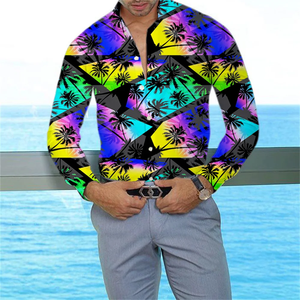 

New Fashion Cool 3d Digital Printing Men's Shirts 2022 Spring Autumn Casual Long Sleeve Luxury Turndown Collar Tops Clothes
