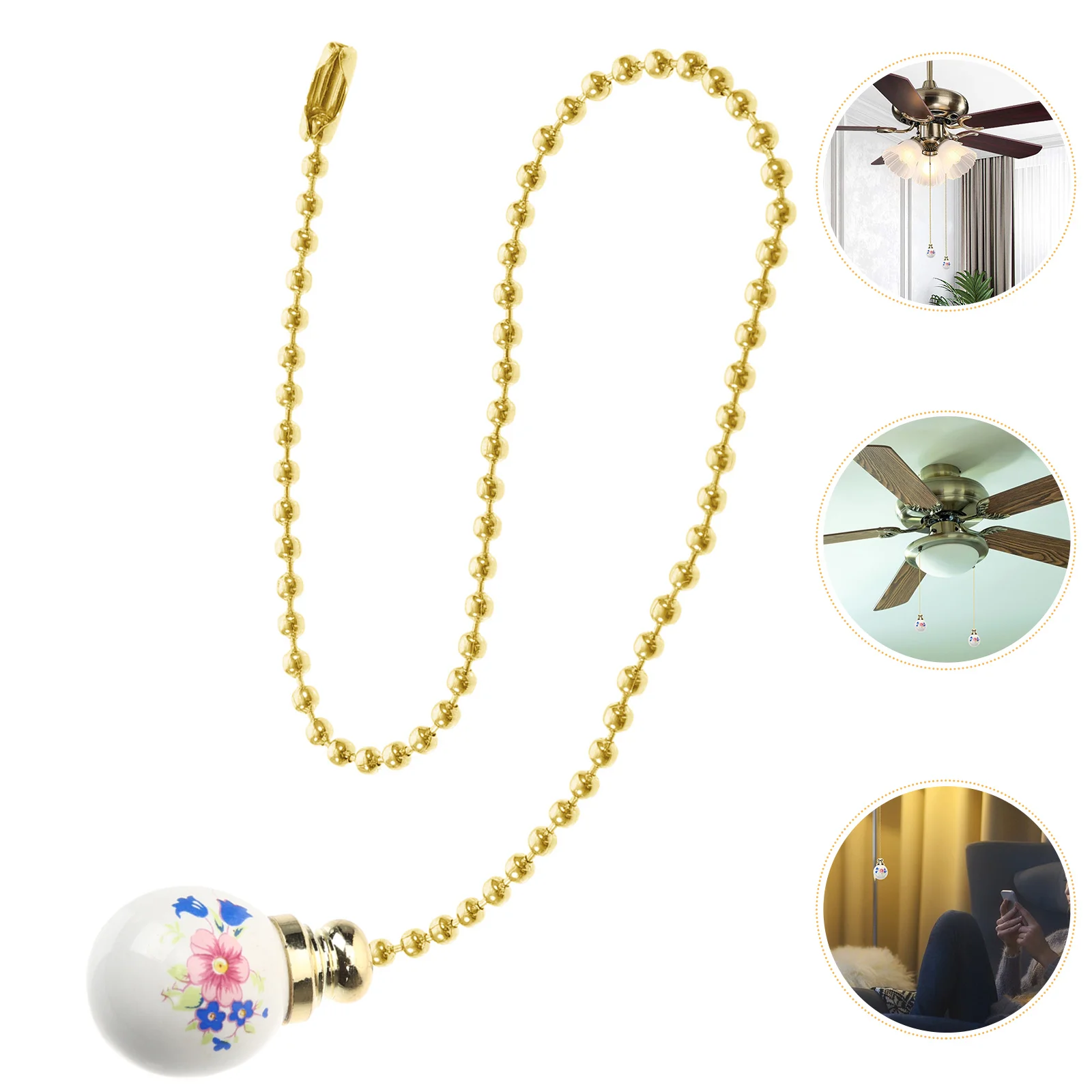 

Chain Fan Light Ceiling Cord Extender Lamp Extension Switch Chains Extenders Pendant Grabber Charm Hanging Chinese Beaded Blinds
