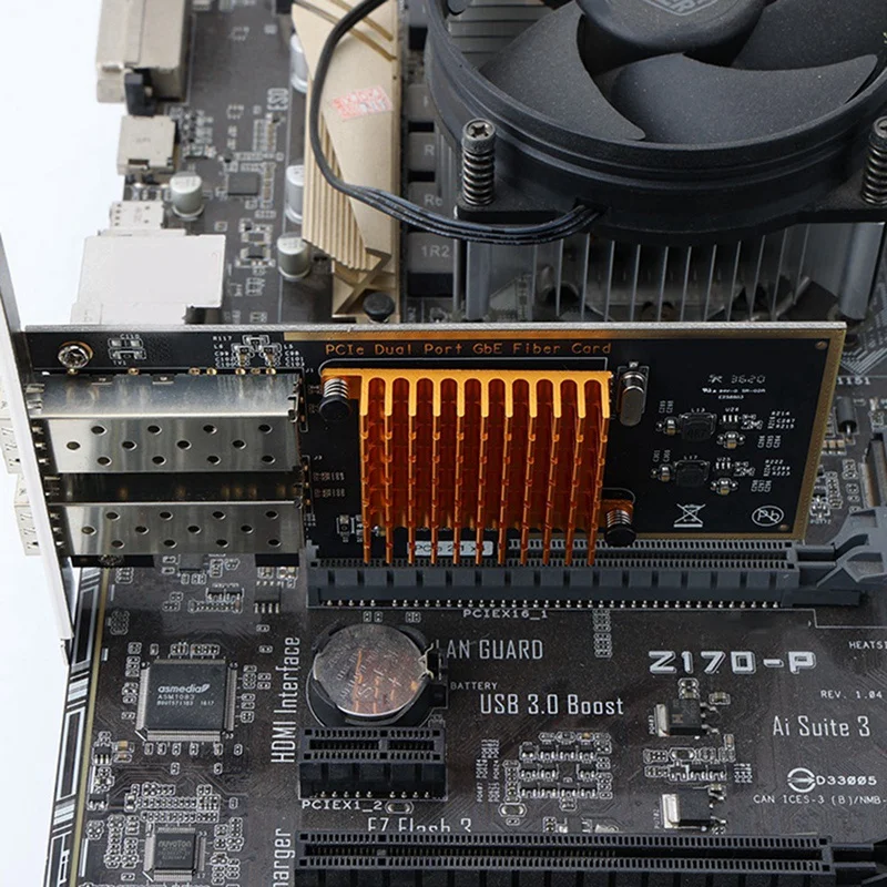 PCIE Двухпортовая гигабитная оптоволоконная сетевая карта Поддержка порта SFP /X4X8/X16