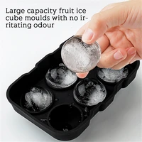 6 cavity ice cube maker diy round ice ball mould home bar party summer cool whiskey wine ice cream bar tool silicone mold