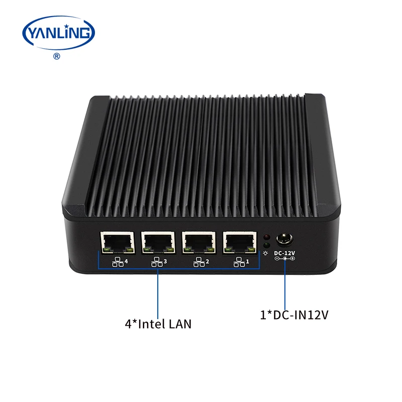 Yanling 4-портовый микро брандмауэр прибор J4125 четырехъядерный мини пк Max DDR4 8 гб COM DP HD