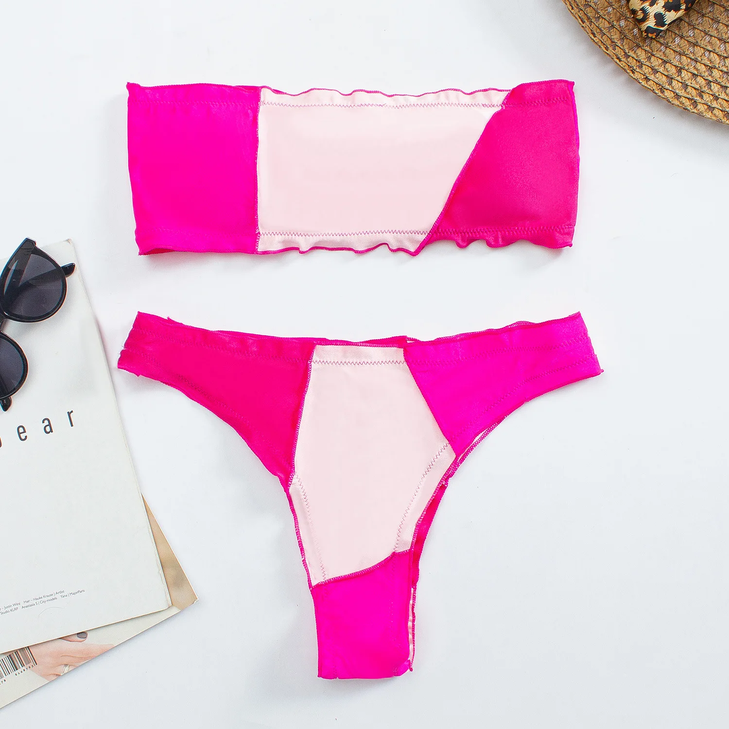 Женский купальный костюм 2022 однотонная женская одежда для плавания в стиле