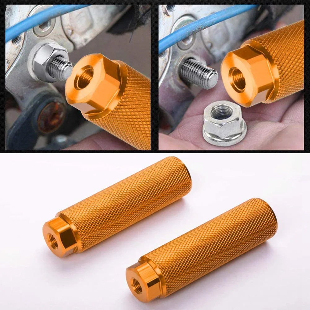 

4 Pcs Bike Pegs,Aluminum Alloy Anti-Skid Lead Foot Bicycle Pedals BMX Pegs for 3/8 Inch Axles Bicycle Accessories,Yellow
