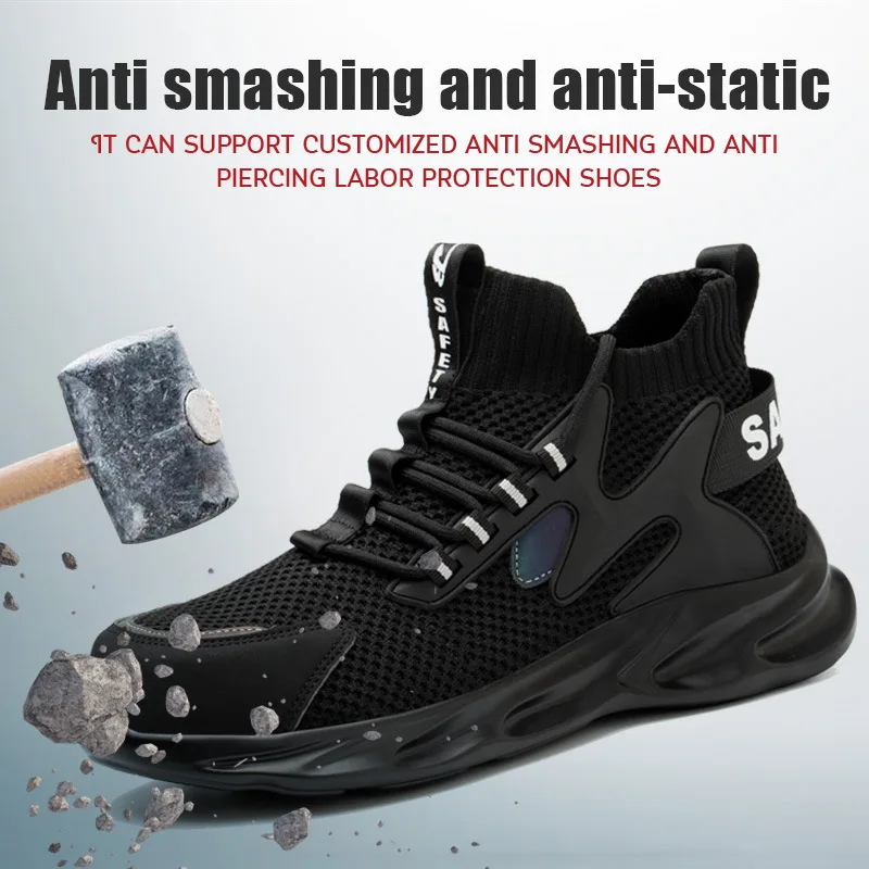 

Summer Men Women Work Shoes Steel Toe Cap Safety Boots European Standard Anti-smash Anti-puncture Sport Safety Shoes