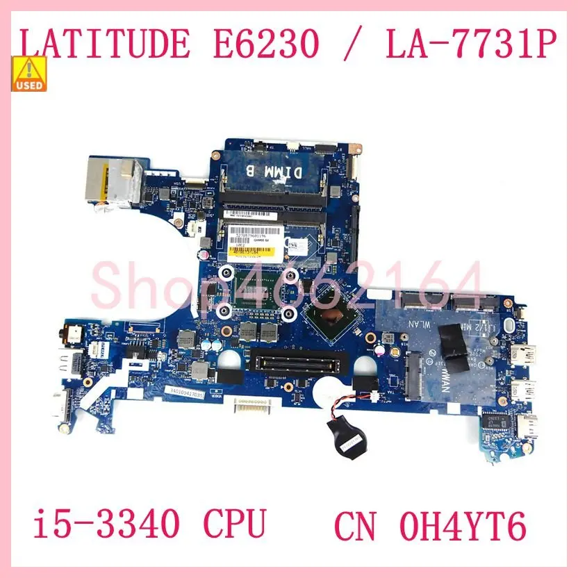 LA-7731P i5-3320 CPU материнская плата CN 0H4YT6 H4YT6 для DELL Latitude e6230 ноутбука 100%