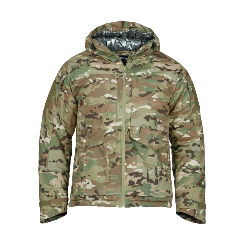 Утепленный теплоотражающий хлопковый костюм зимняя камуфляжная теплая ветровка