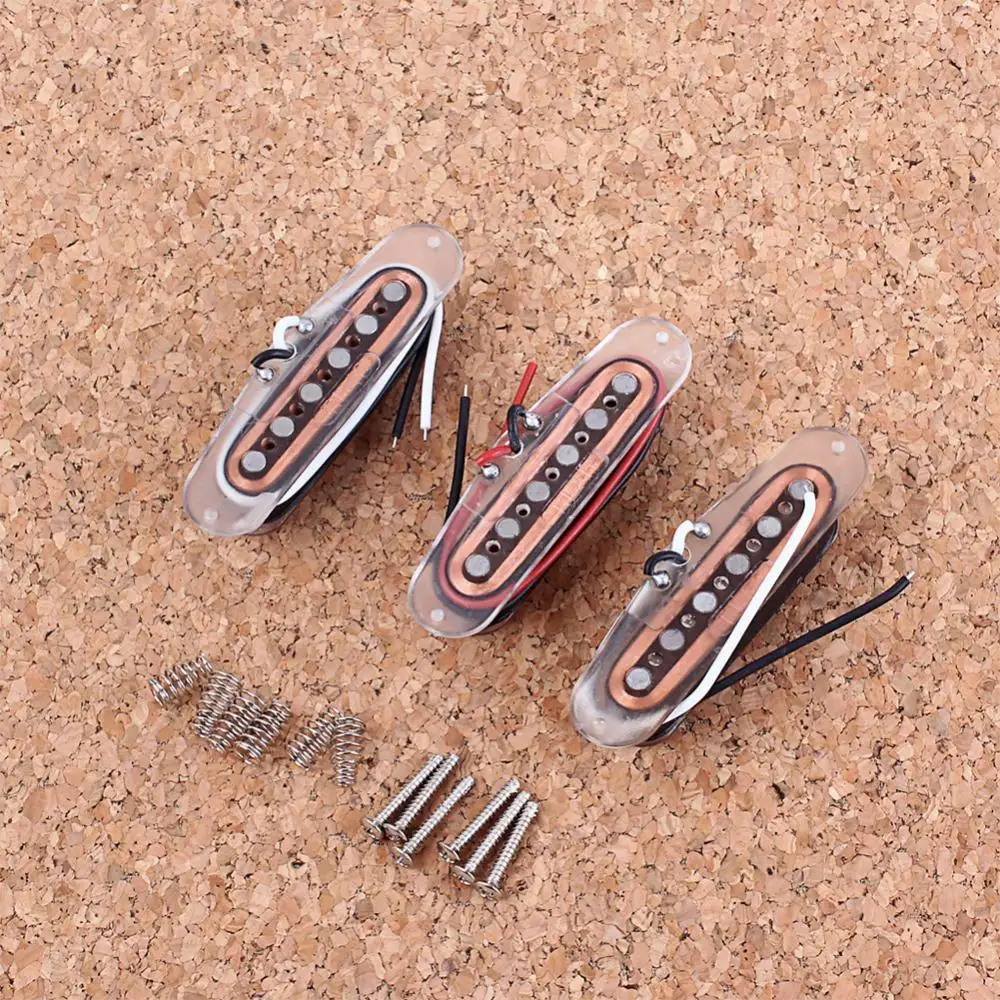 

Профессиональные аксессуары для пикапа, 3 шт., 48/50/52 мм, термостойкие прозрачные 6-струнные пикапы для гитары с одной катушкой